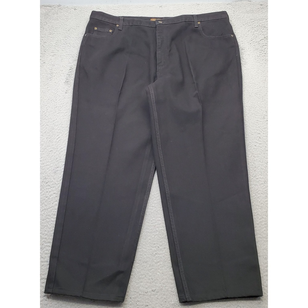 Savane Jeans Mens 44x30 Black Denim Flat‎ Front Double Stitch 5-Pocket Design